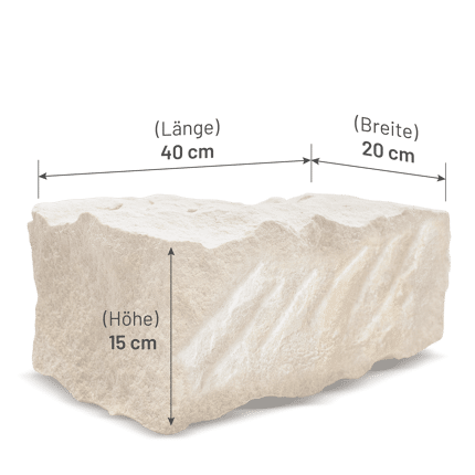 Sandstein Randsteine 40*20*15 » gespalten «