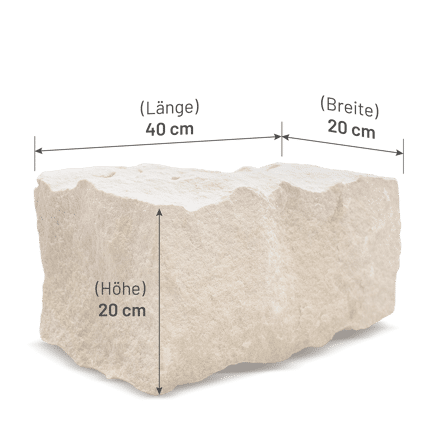 Sandstein Mauersteine 40*20*20 » gebrochen «