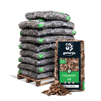 MUC60 Rindenmulch Kiefer Grob 26er Palette Verpackung