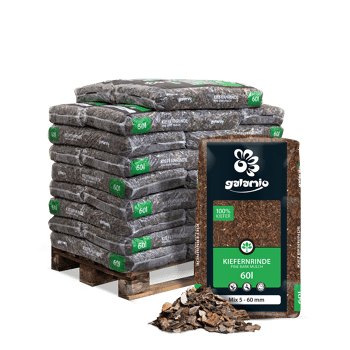MUX60 Rindenmulch Kiefer Mix 26er Palette verpackung