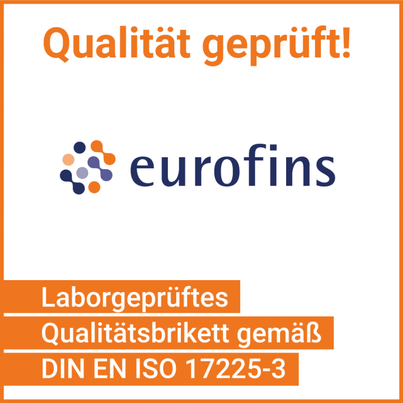 Eurofins laborgeprüftes Qualitätsbrikett